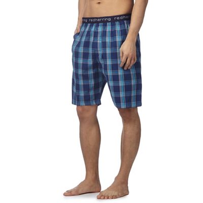 Blue striped pyjama shorts